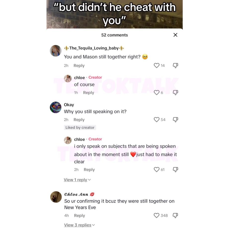 Chloe DiFatta Responds To Cheating Allegations Again Between Her