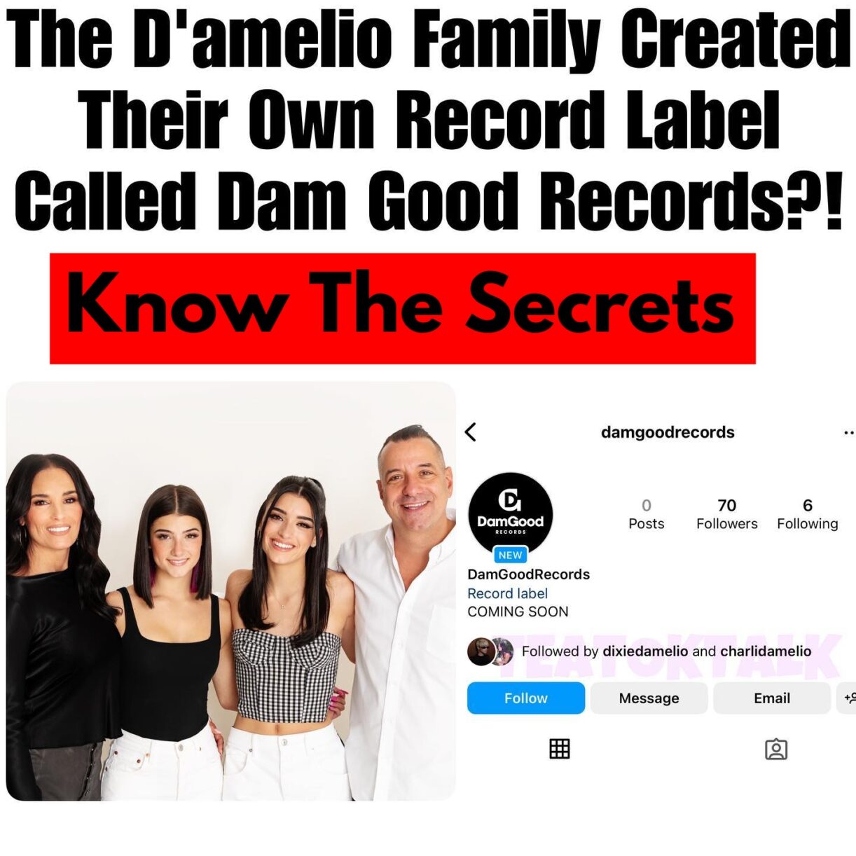 D'Amelio Family's Starts Record Label Dam Good Records in 2023